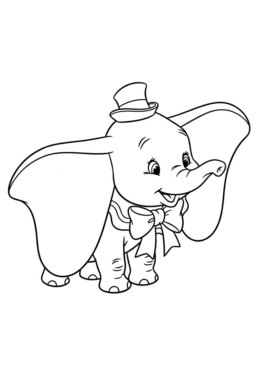 da colorare Dumbo disegno facile bambini 1