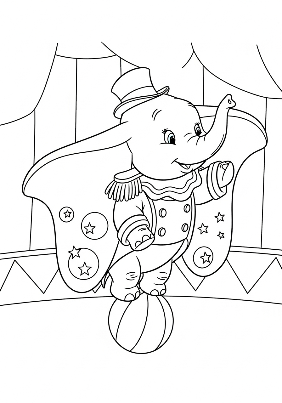 disegni da stampare e colorare Dumbo 1