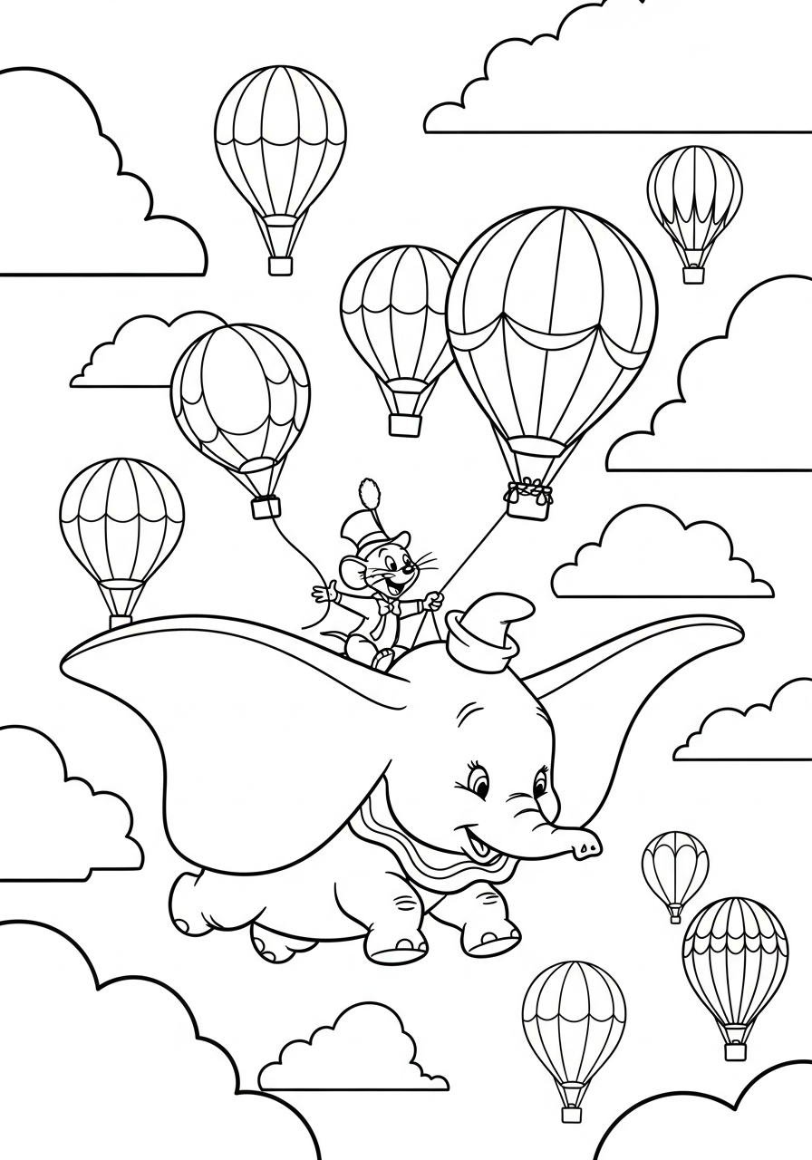 disegni da stampare e colorare Dumbo