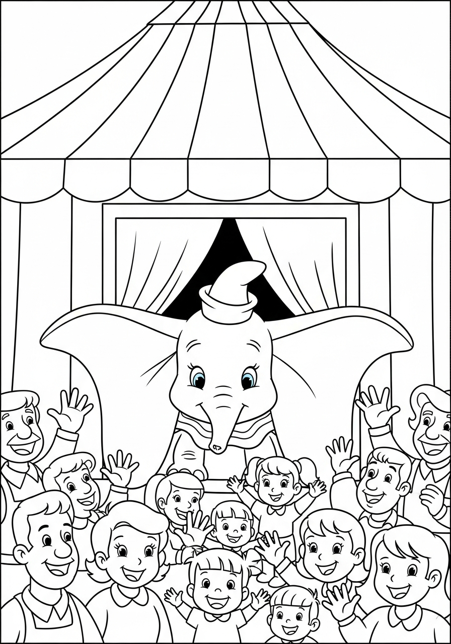 disegni Dumbo facili da colorare