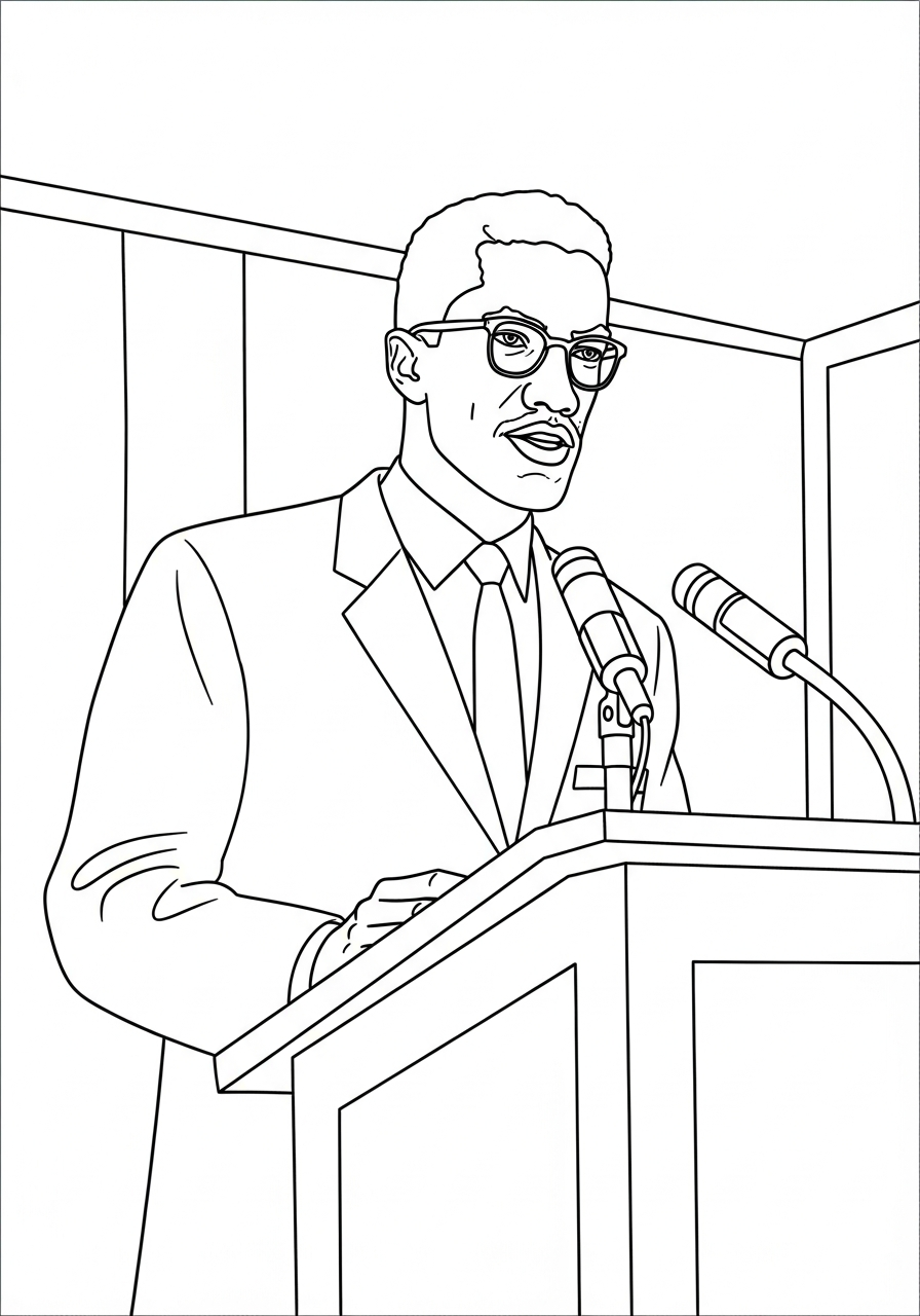 Malcolm X 19 foto Malcolm X da colorare