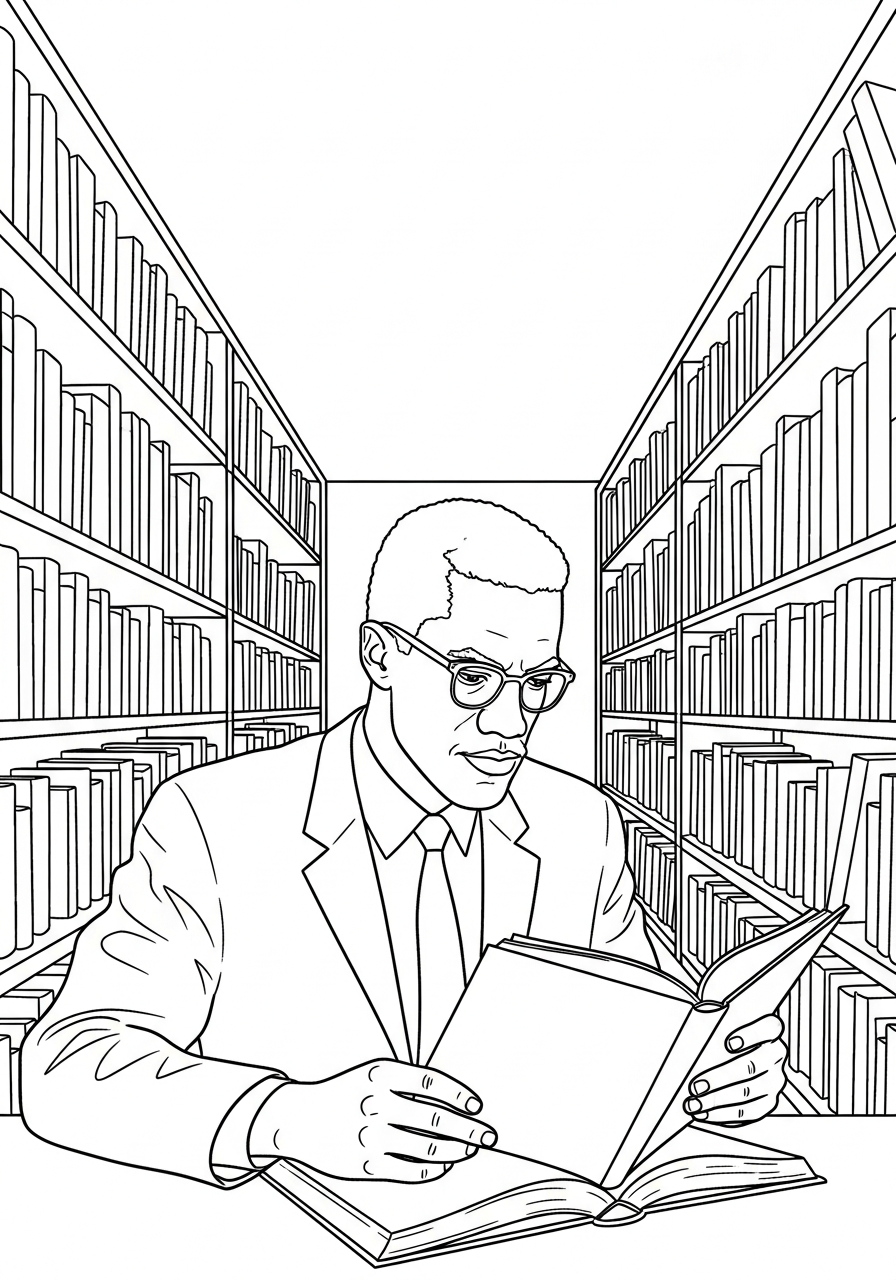Malcolm X 10 immagini di Malcolm X da colorare e stampare