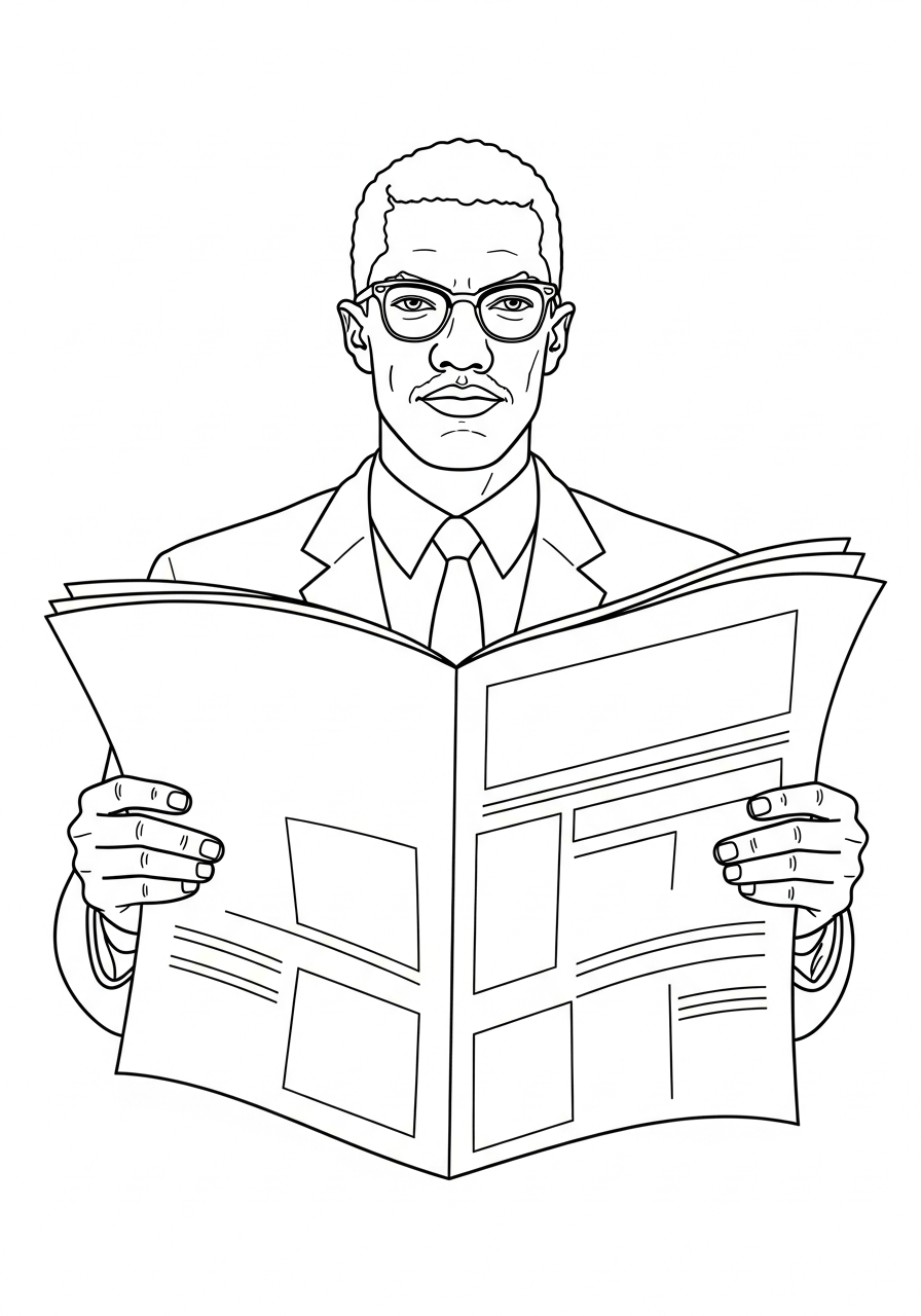 Malcolm X 9 disegno Malcolm X da colorare