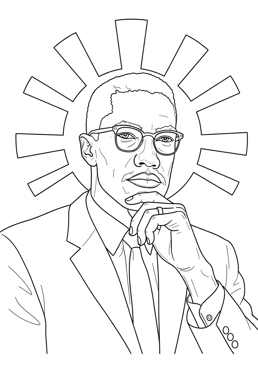 Malcolm X 7 immagini Malcolm X da colorare e stampare