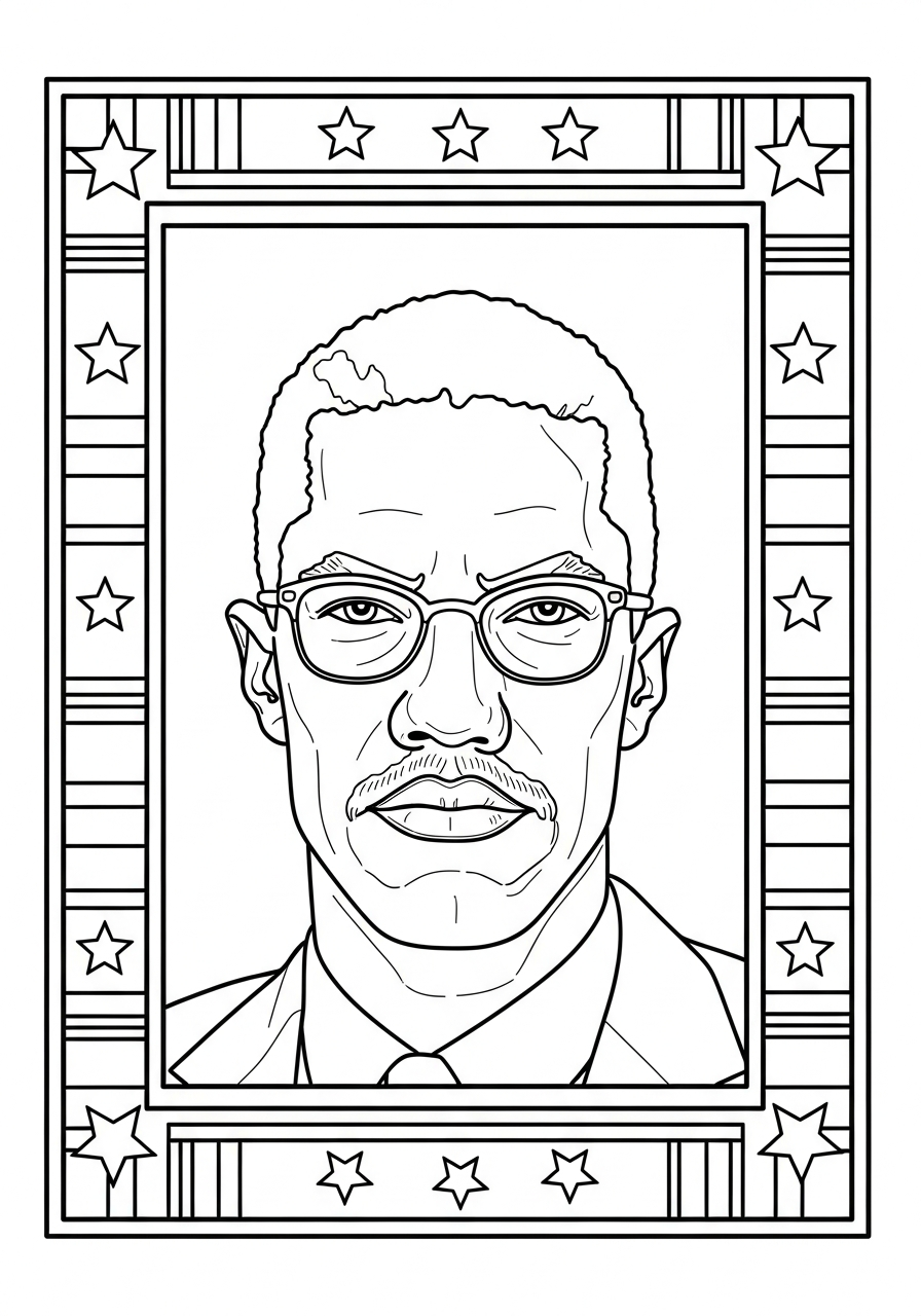Malcolm X 5 immagine Malcolm X da colorare