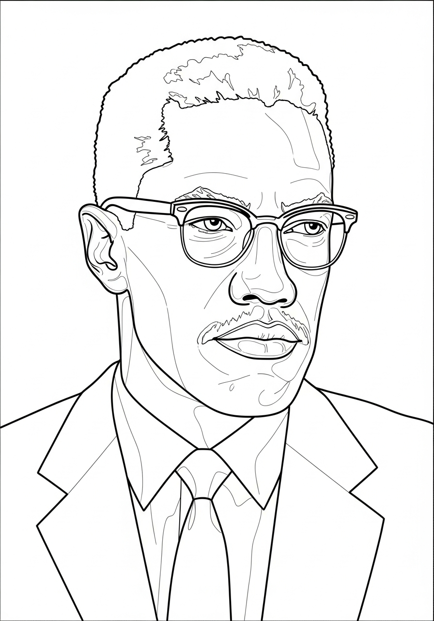 Malcolm X 18 immagini di Malcolm X da colorare e stampare 1