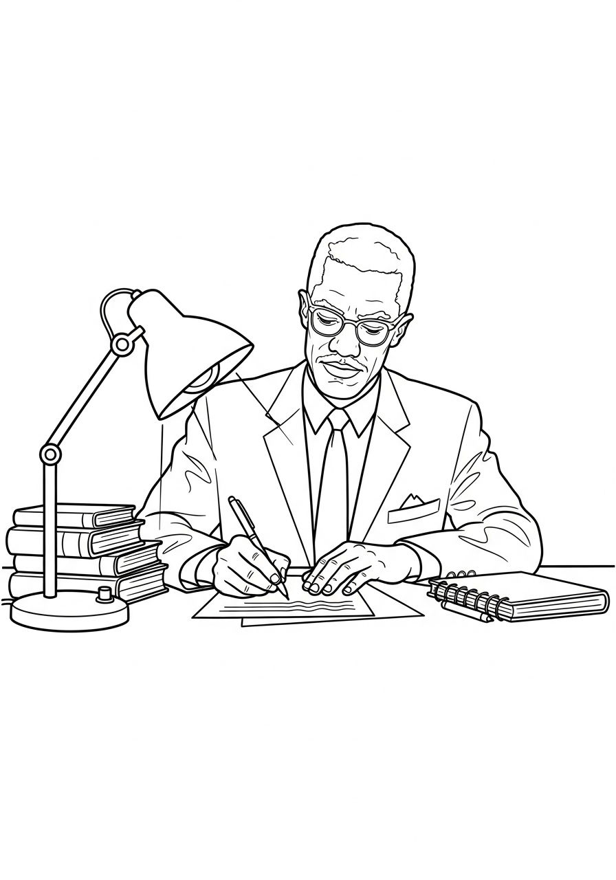 Malcolm X 16 disegni da colorare gratis per bambini di Malcolm X