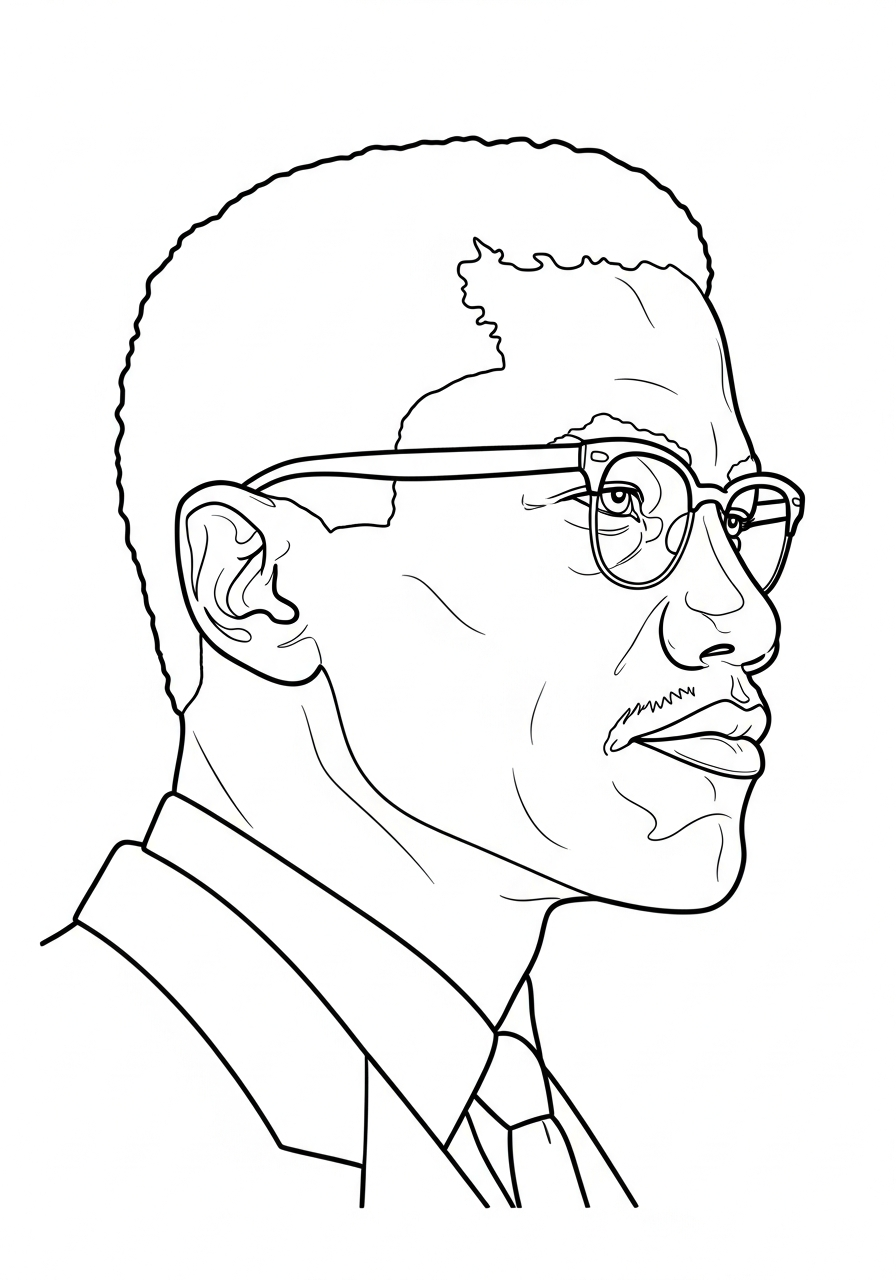 Malcolm X 15 immagini Malcolm X da colorare e stampare 1