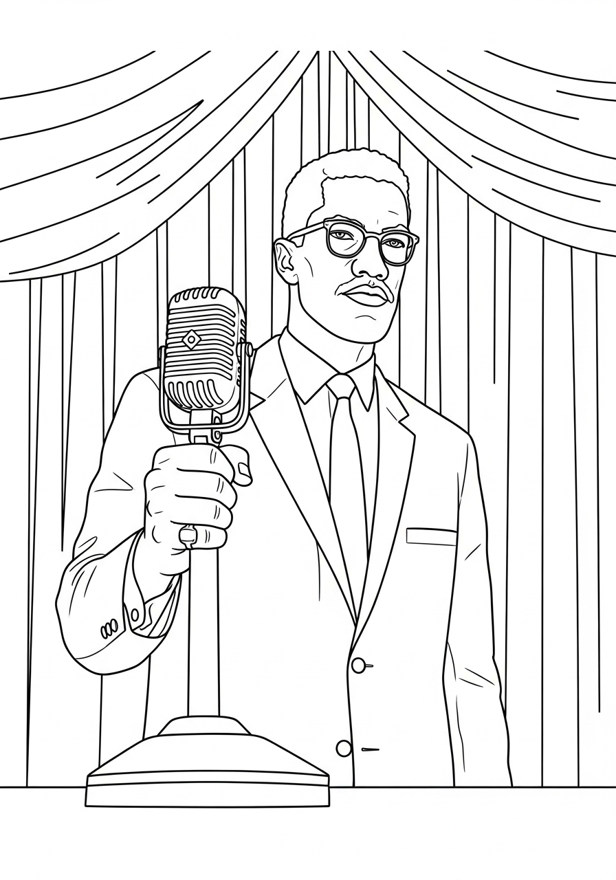 Malcolm X 12 Malcolm X da colorare per bambini