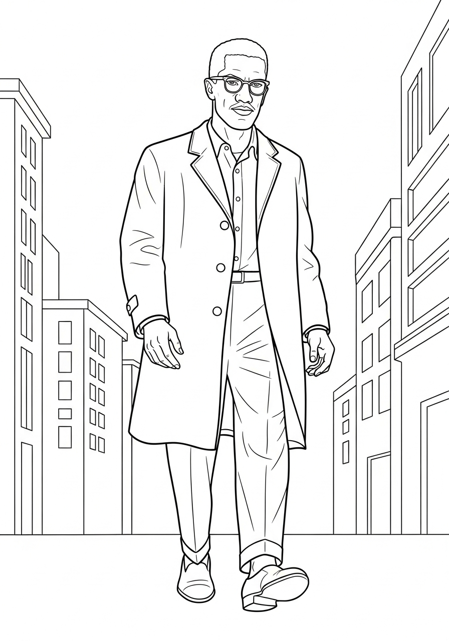 Malcolm X 11 disegno Malcolm X da colorare e stampare