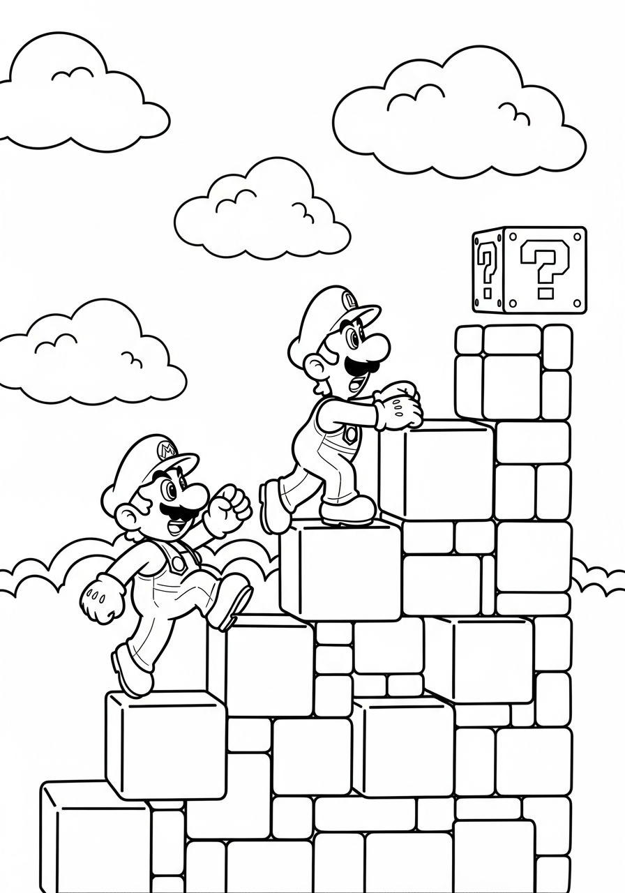 Mario e Luigi 13 disegni da stampare e colorare Mario e Luigi