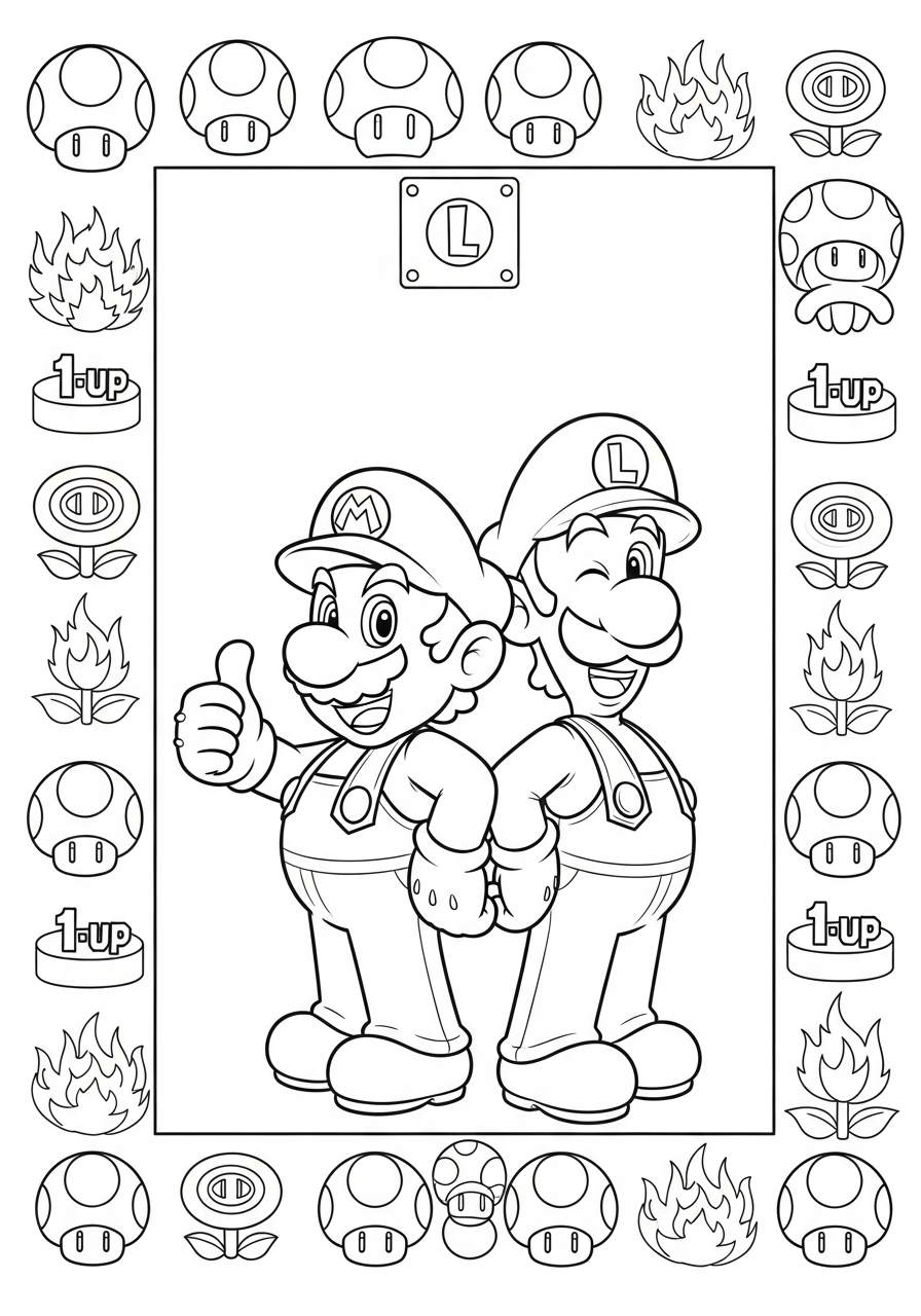 Mario e Luigi 11 Mario e Luigi da colorare e stampare