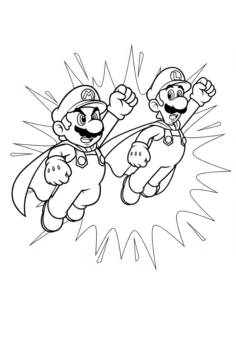 Mario e Luigi 10 disegni da colorare gratis Mario e Luigi
