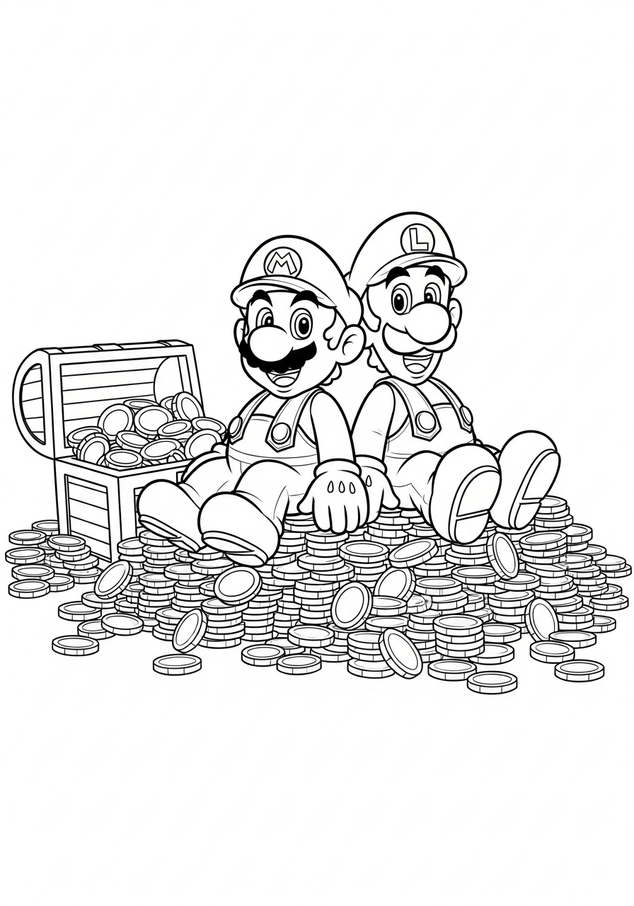 Mario e Luigi 9 immagine Mario e Luigi da colorare