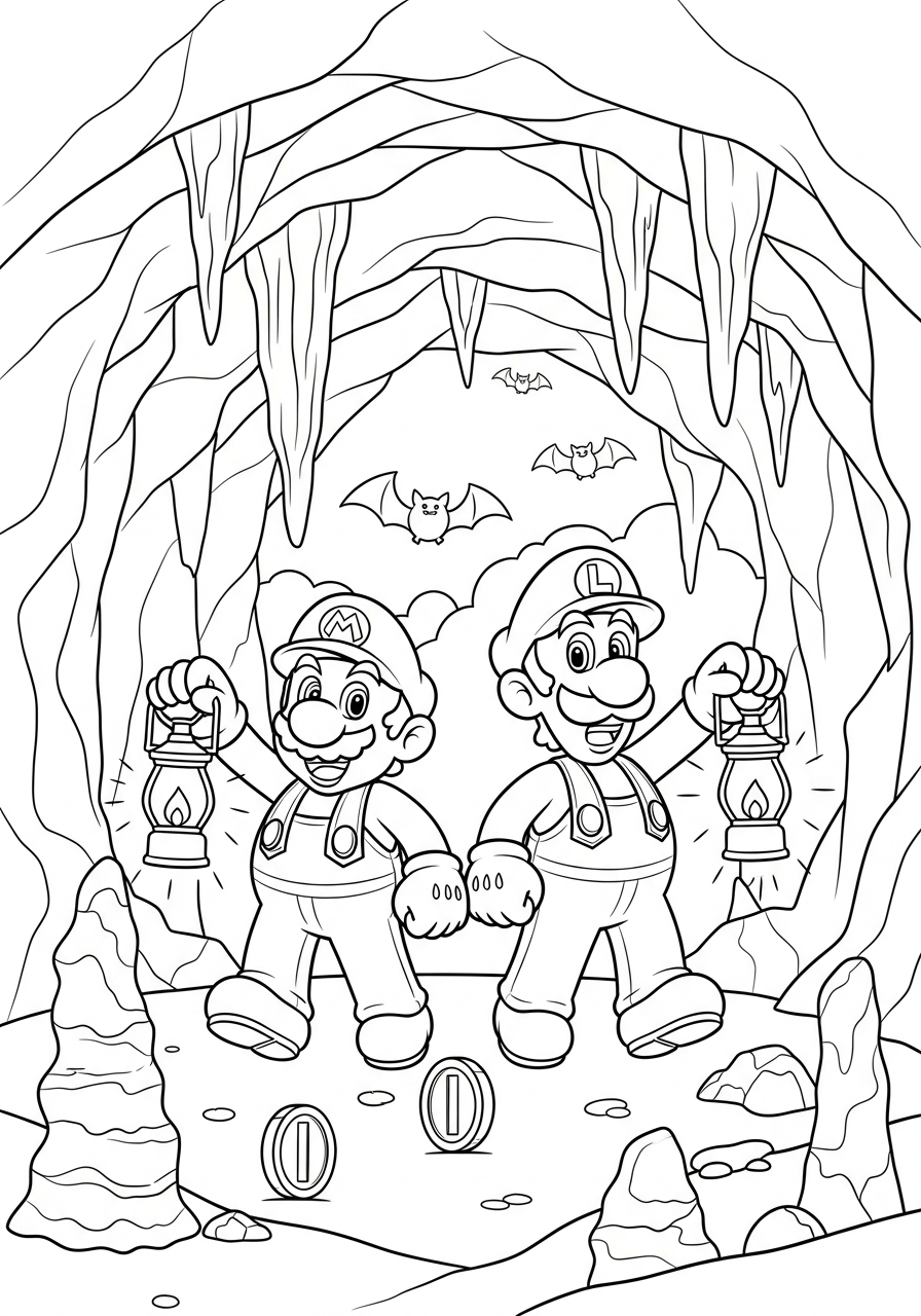 Mario e Luigi 8 Mario e Luigi disegno da colorare facile