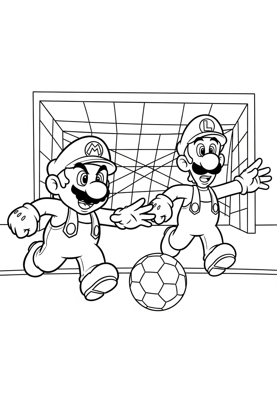 Mario e Luigi 7 disegni Mario e Luigi da colorare per bambini