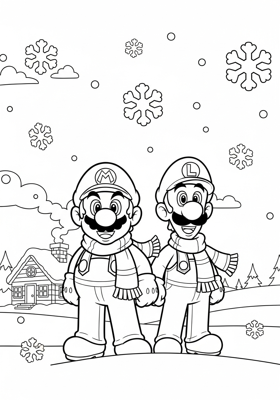 Mario e Luigi 4 Mario e Luigi da colorare a4