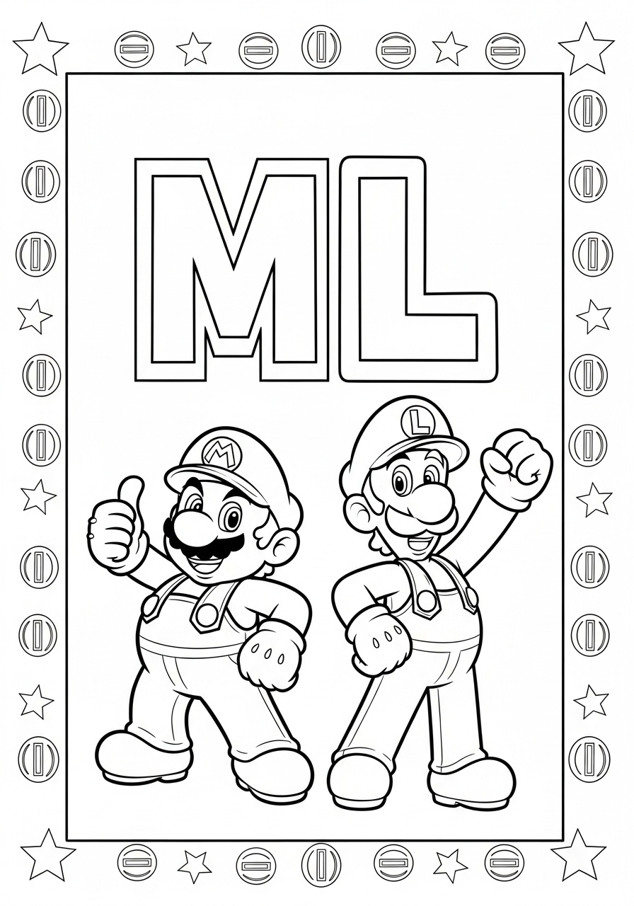 Mario e Luigi 3 Mario e Luigi da stampare e colorare per bambini
