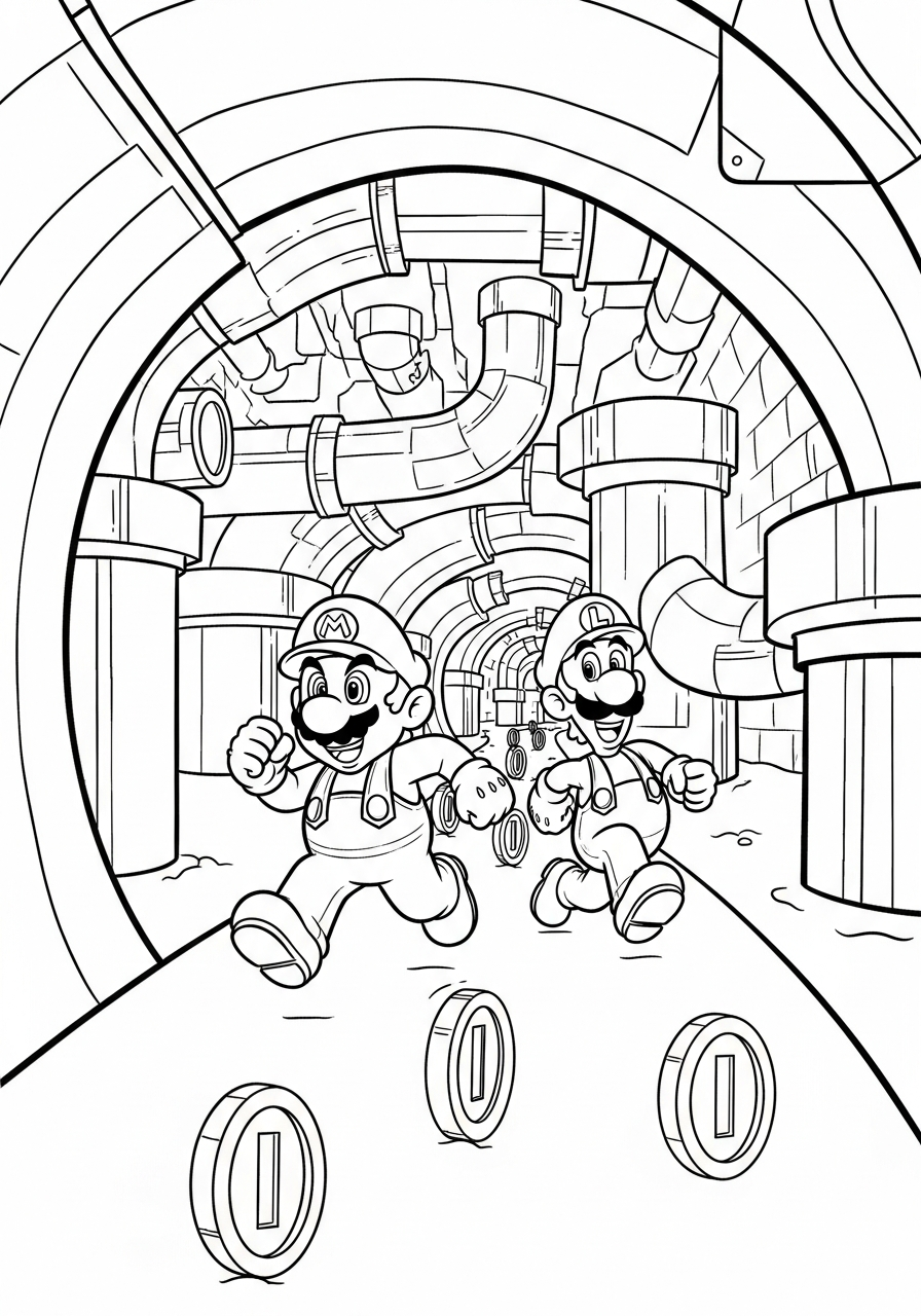 Mario e Luigi 20 disegni da colorare per bambini pdf Mario e Luigi