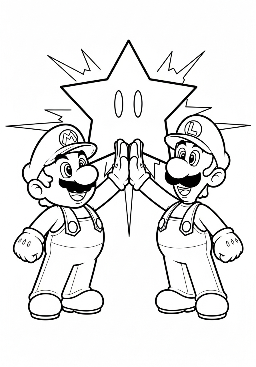 Mario e Luigi 19 disegno Mario e Luigi da colorare e stampare