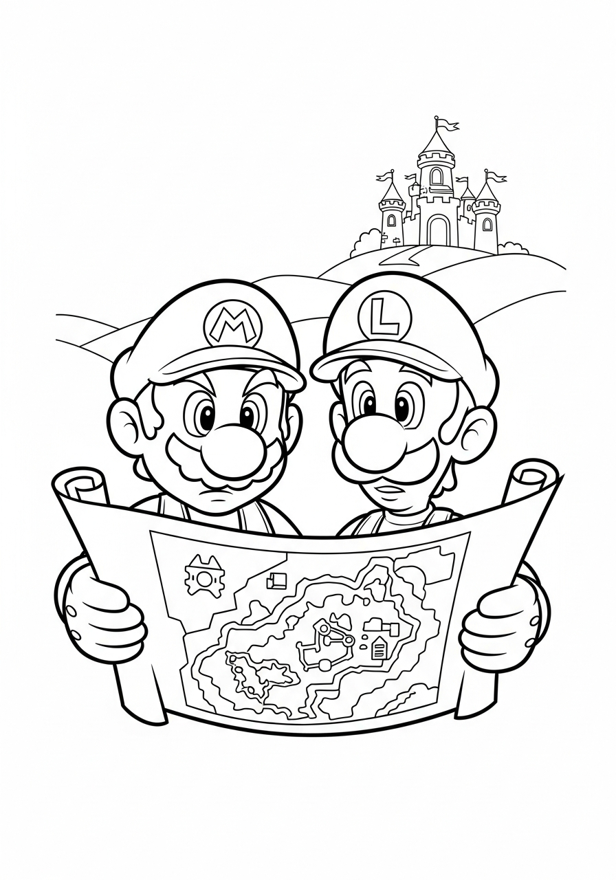 Mario e Luigi 18 disegni da colorare Mario e Luigi per bambini