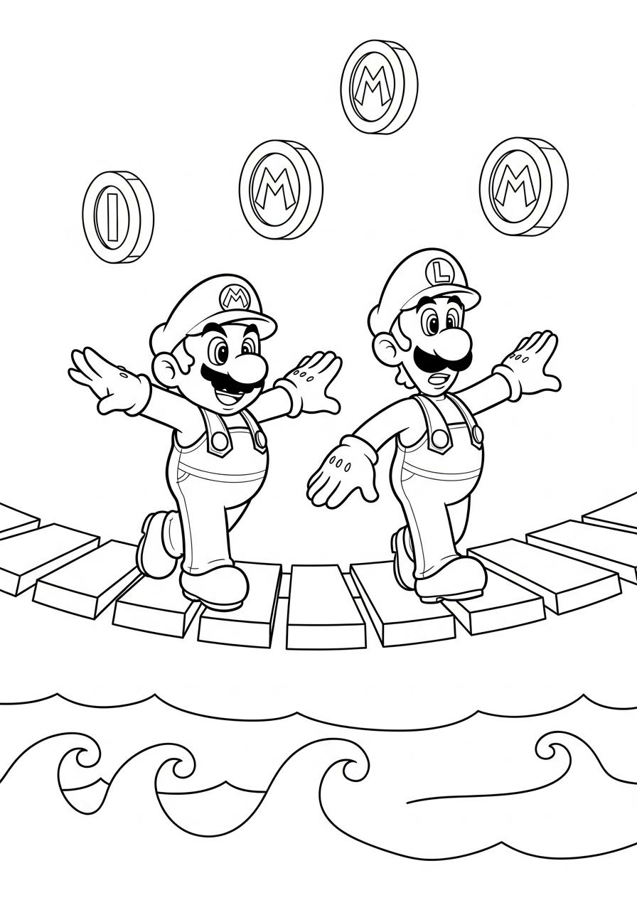 Mario e Luigi 15 disegno Mario e Luigi da colorare