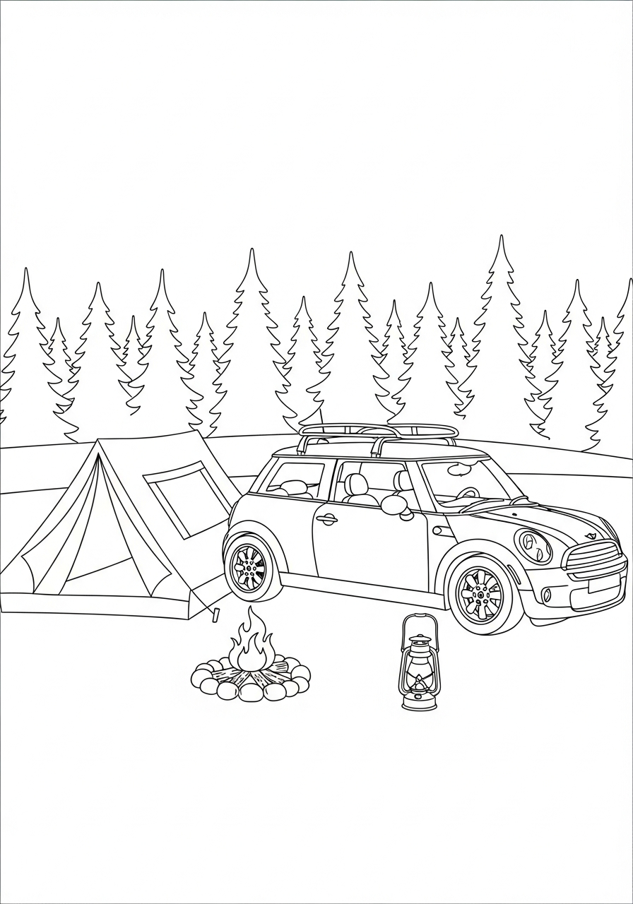 Mini Cooper 4 disegni di Mini Cooper da colorare per bambini