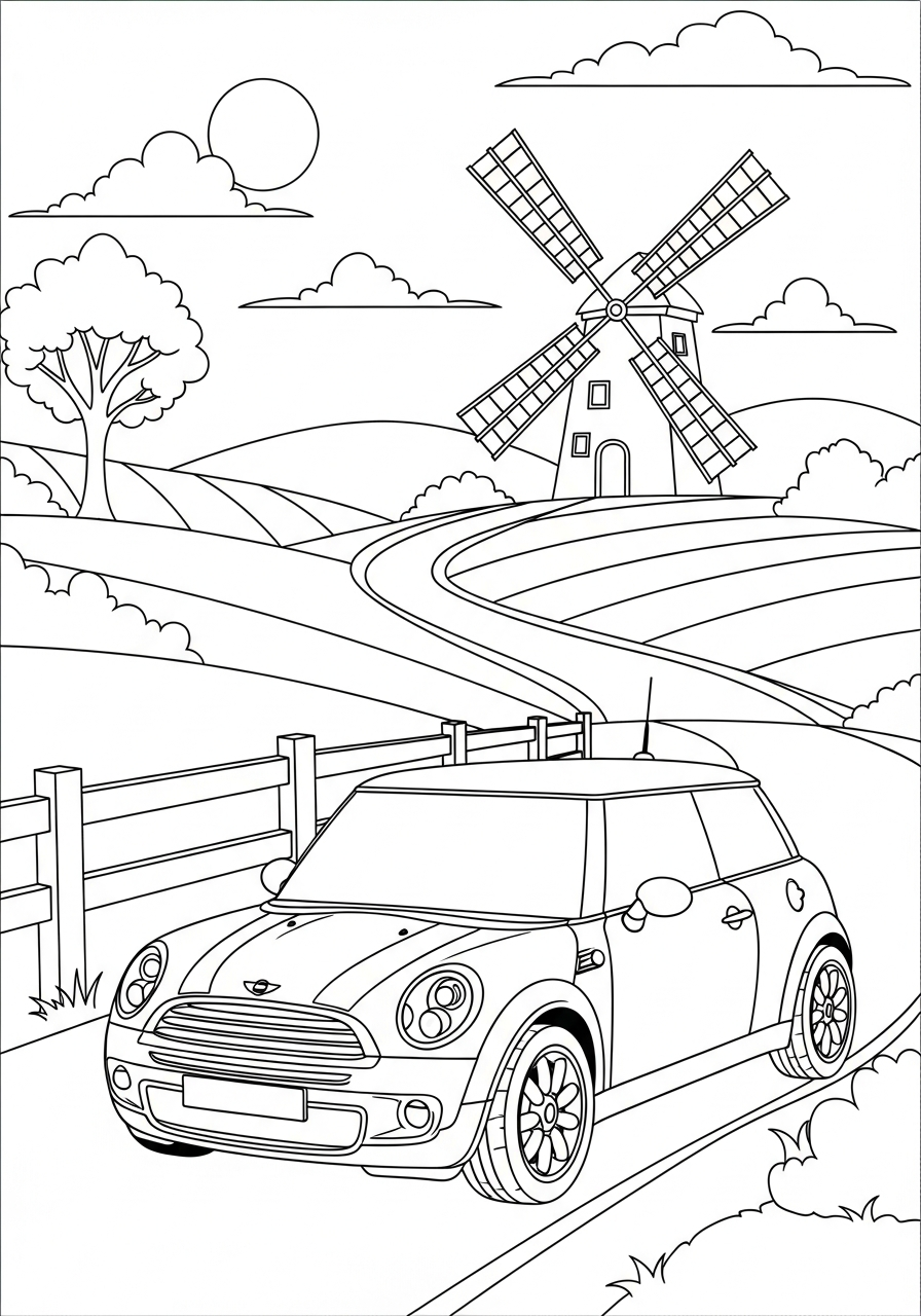 Mini Cooper 10 disegni da colorare gratis per bambini di Mini Cooper