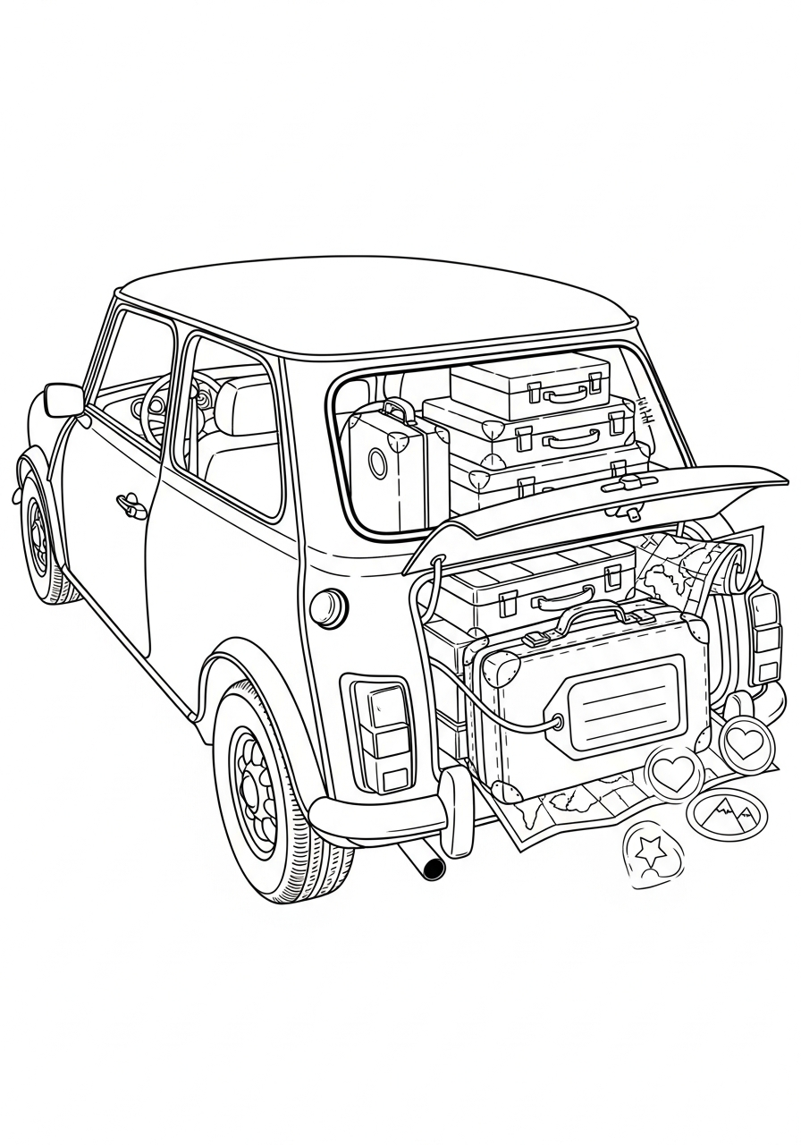 Mini Cooper 8 Mini Cooper disegno da colorare facile