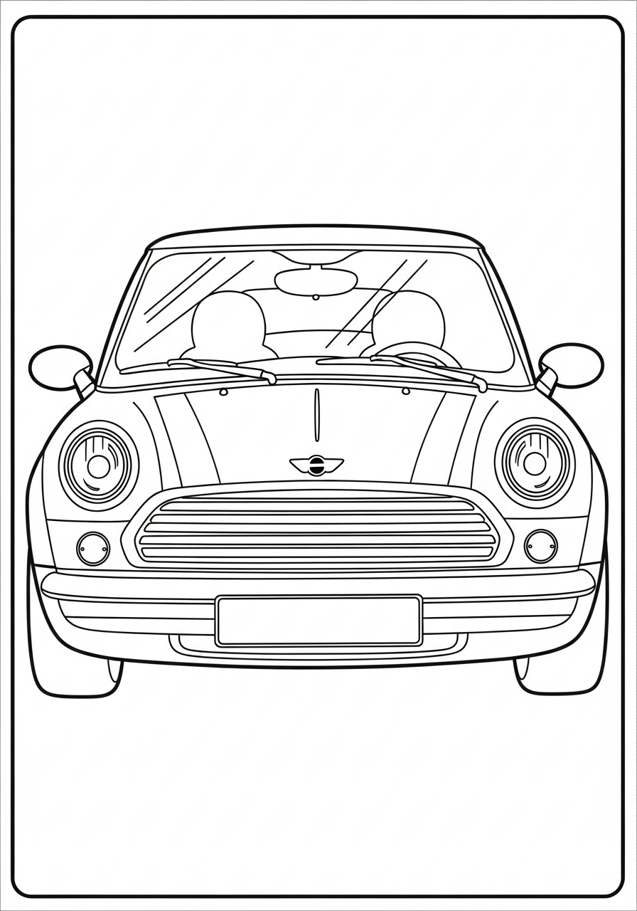 Mini Cooper 19 Mini Cooper disegno da colorare facile 1