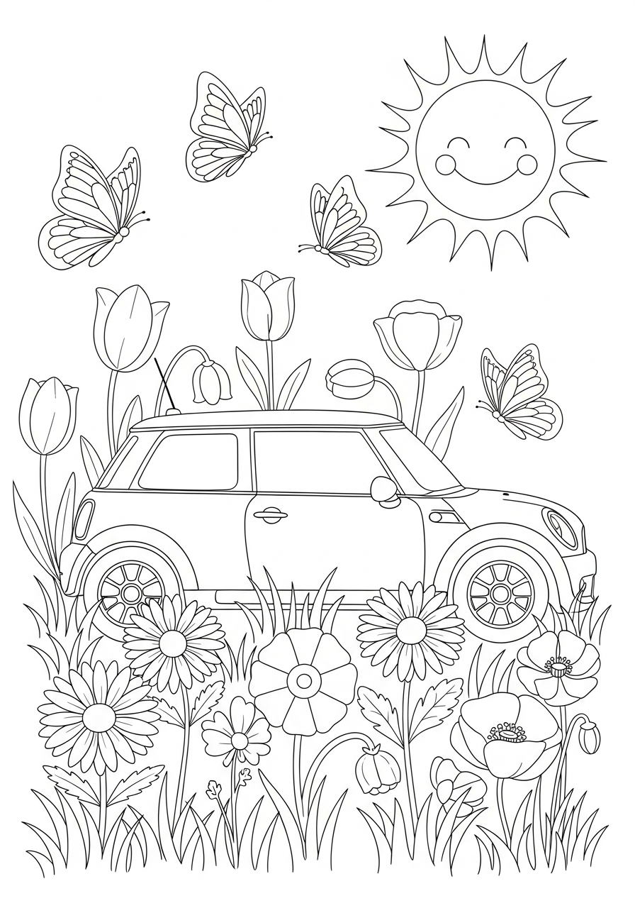 Mini Cooper 14 disegni da colorare per bambini pdf Mini Cooper