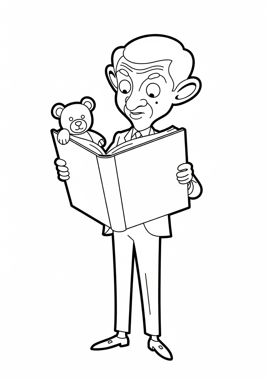 disegni di Mr. Bean da colorare per bambini