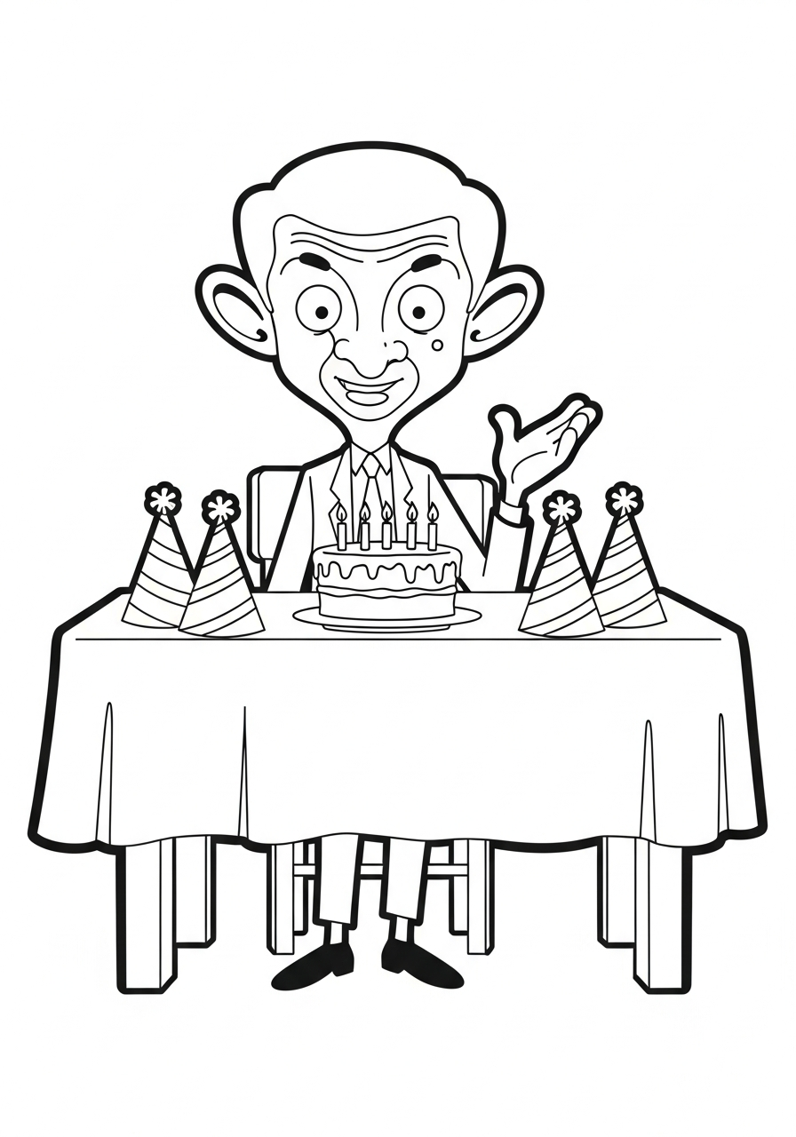 disegni Mr. Bean da colorare gratis