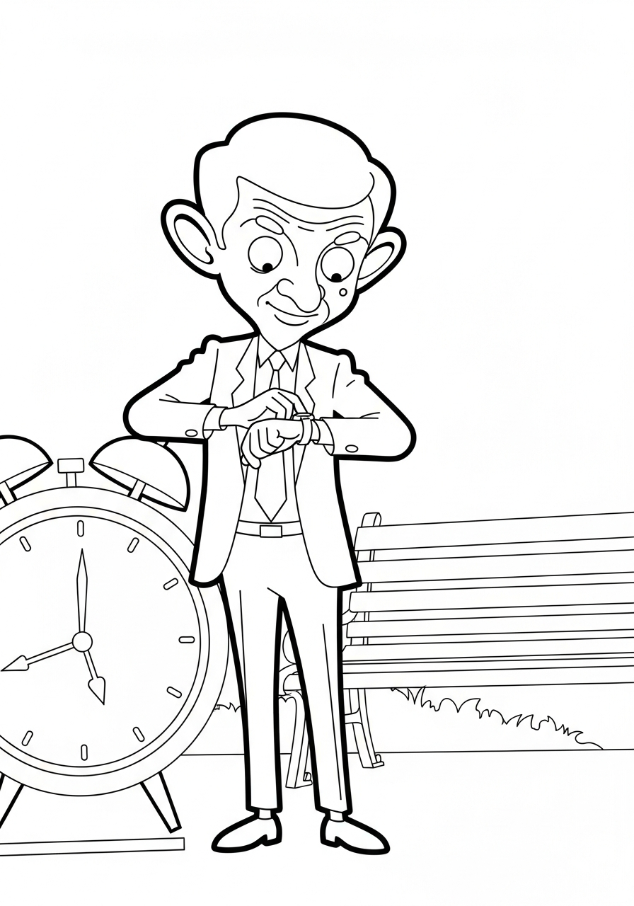 disegni di Mr. Bean da colorare e stampare gratis