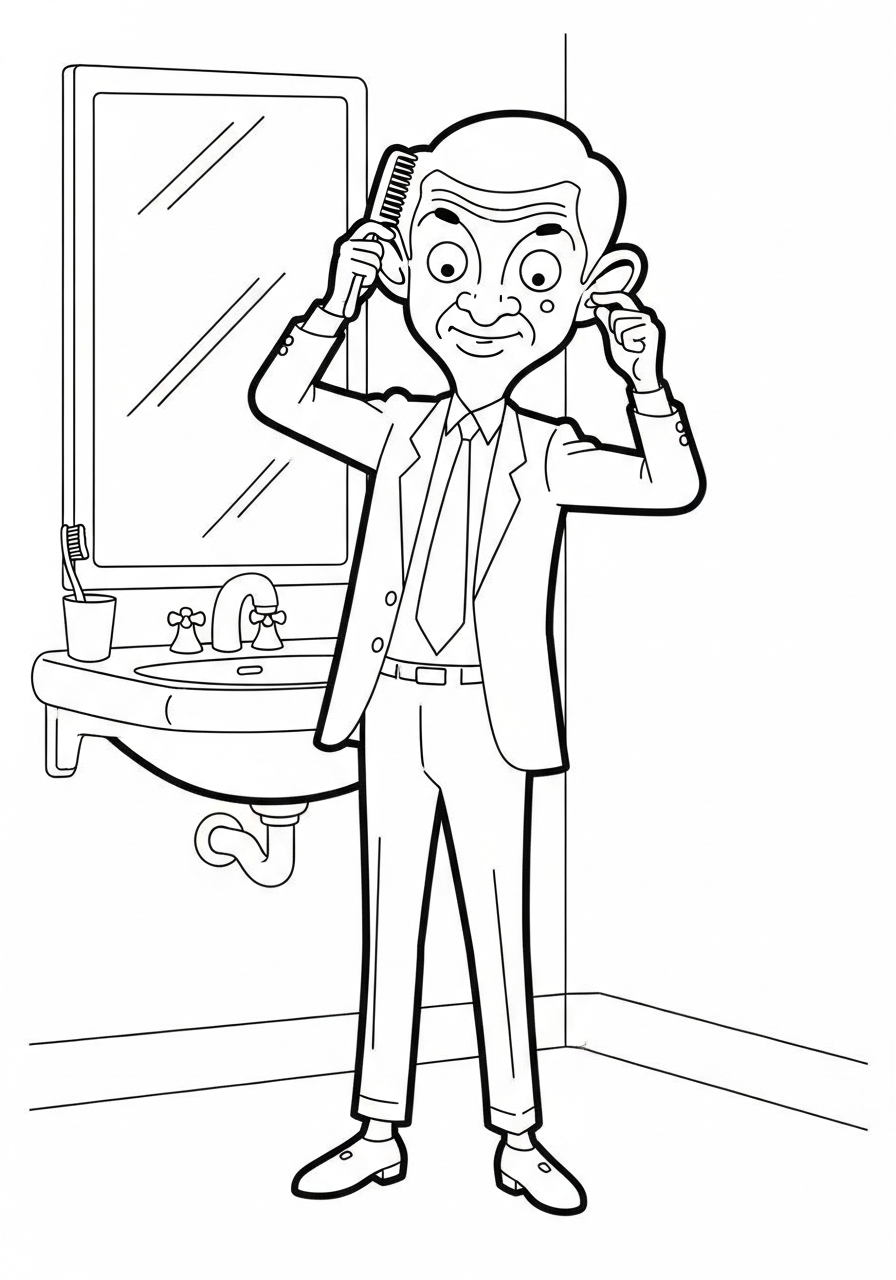 Mr. Bean disegno facile da colorare