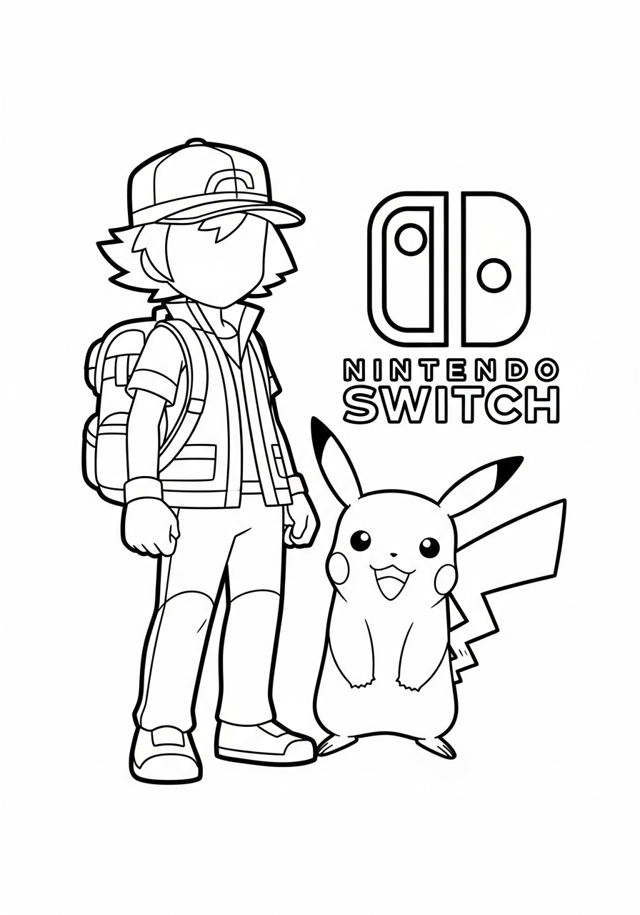 Nintendo Switch da colorare bambini