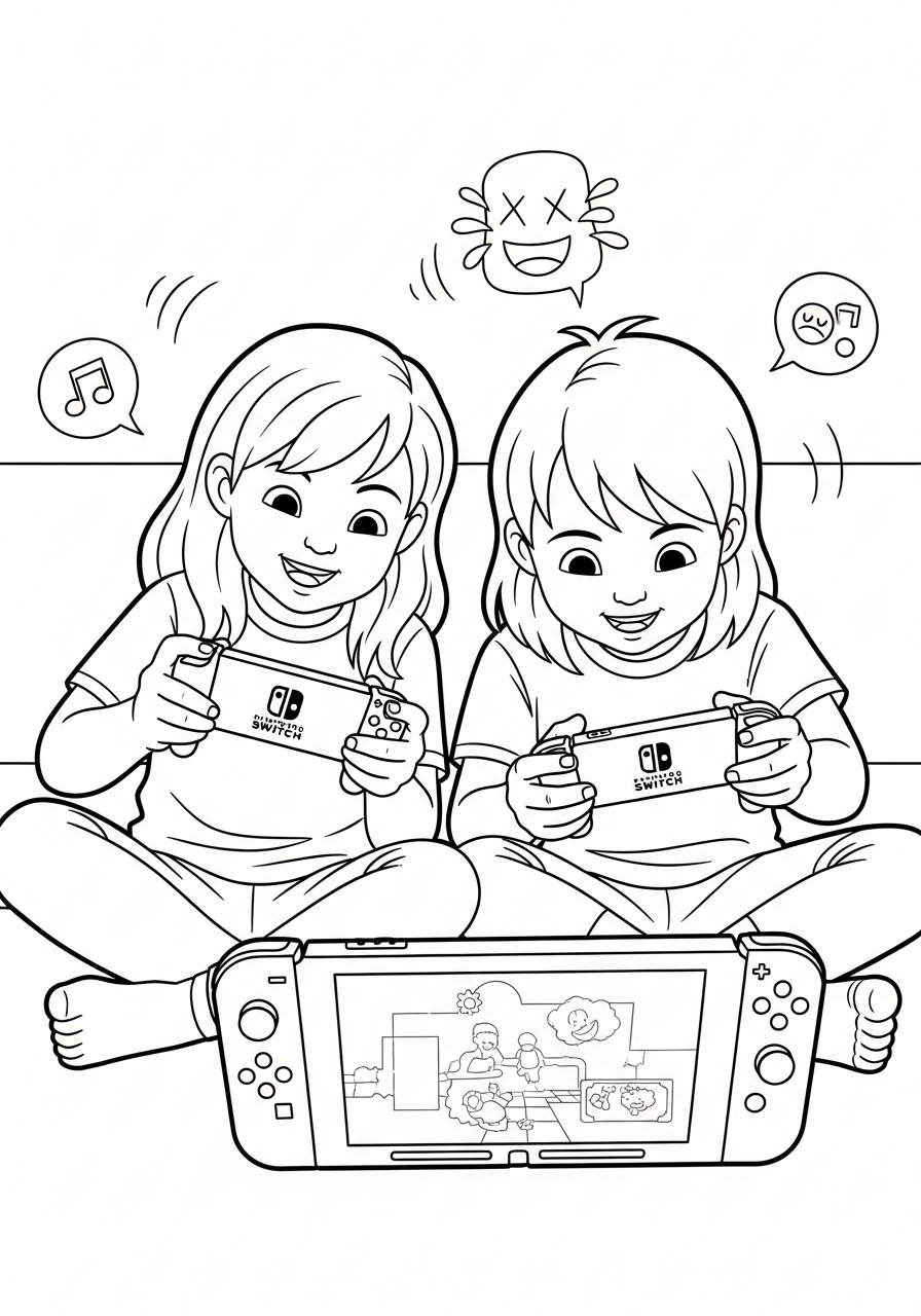 da colorare Nintendo Switch disegno facile bambini