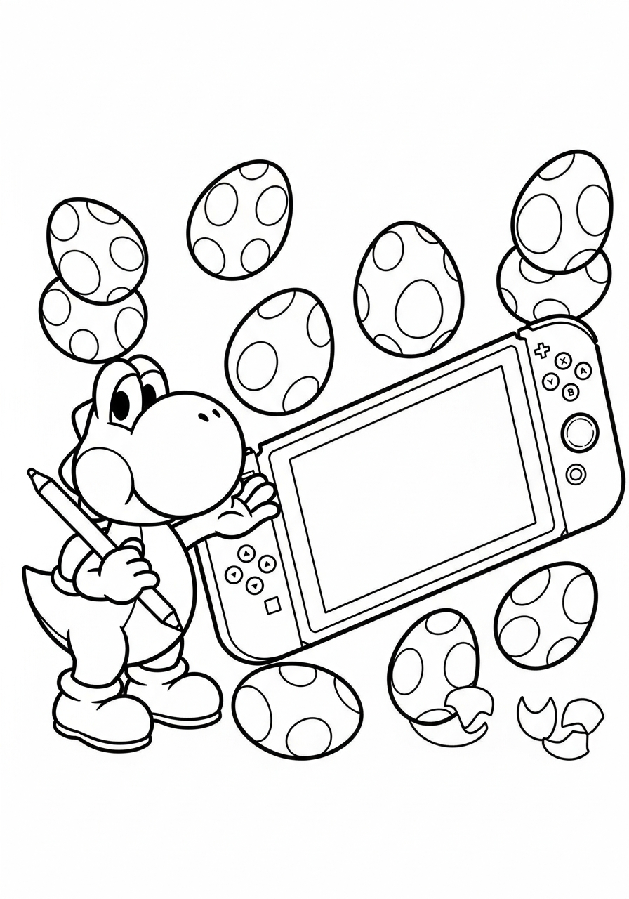 disegni da colorare gratis per bambini di Nintendo Switch