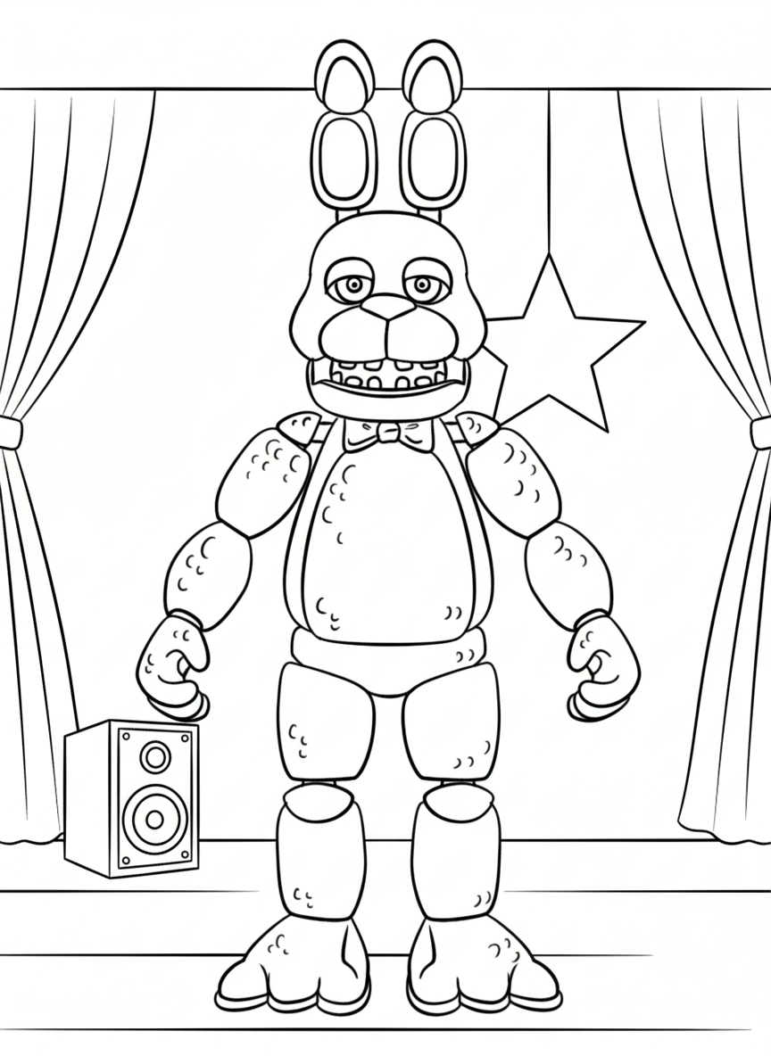 Springtrap disegno da colorare facile