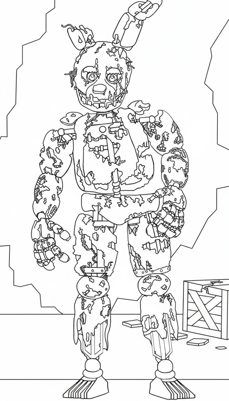 Springtrap disegno facile da colorare