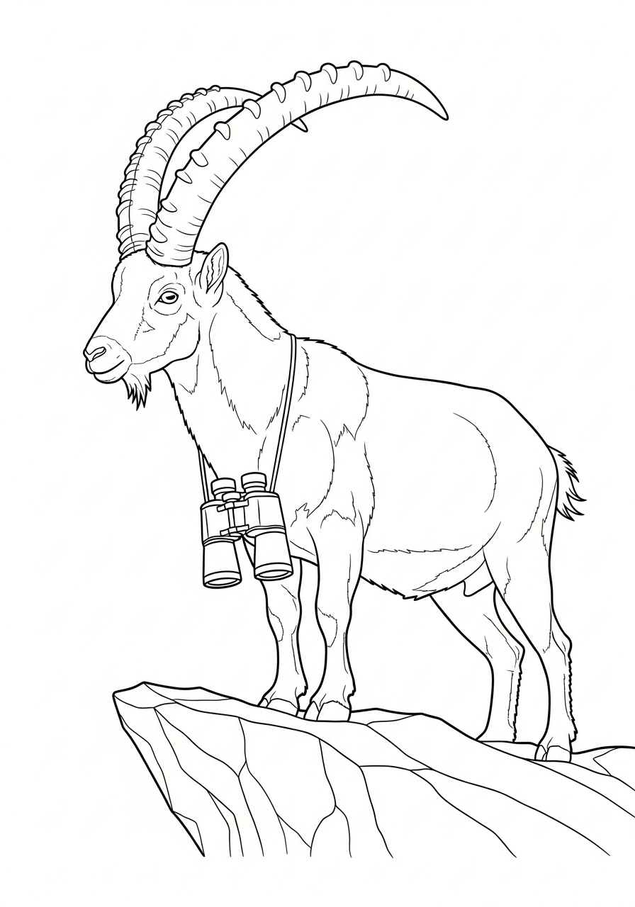 disegni da colorare gratis per bambini di Stambecco delle Alpi