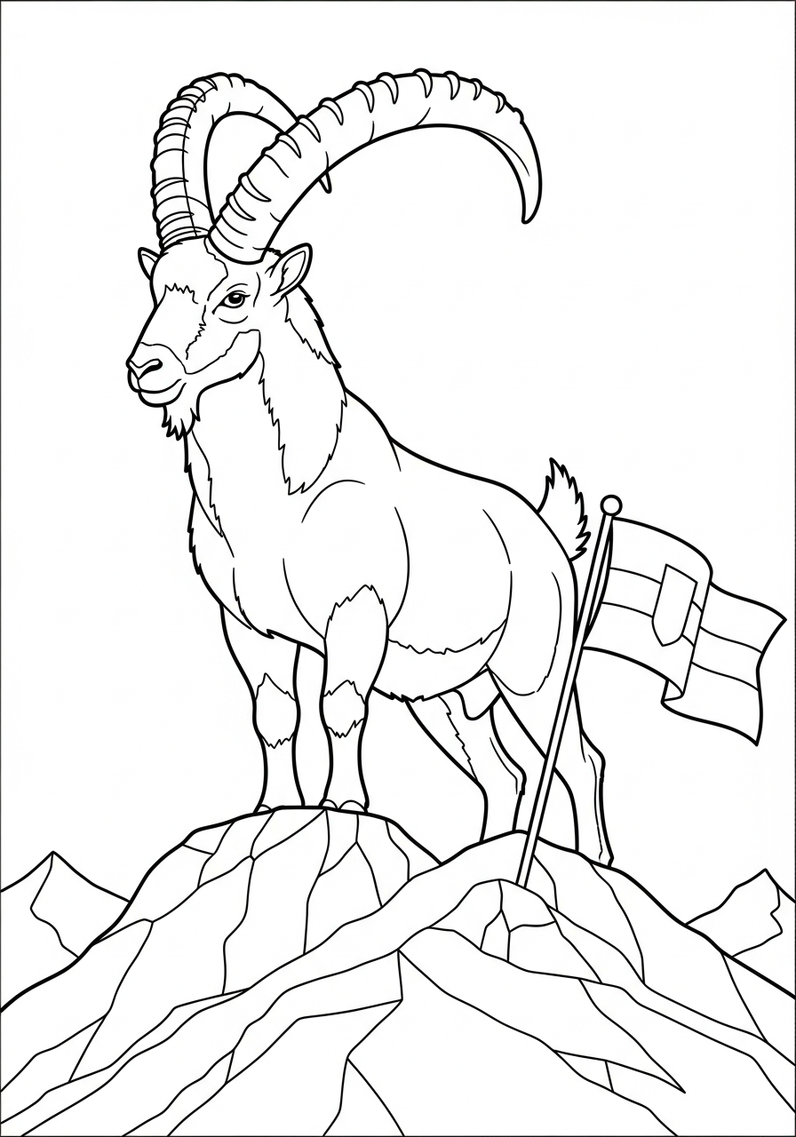 foto Stambecco delle Alpi da colorare