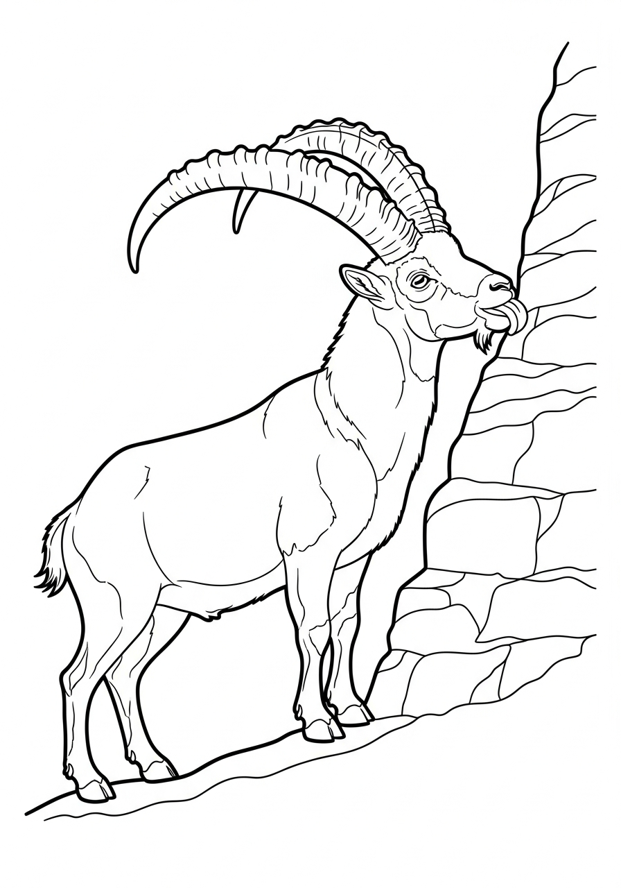 disegni di Stambecco delle Alpi da colorare e stampare gratis