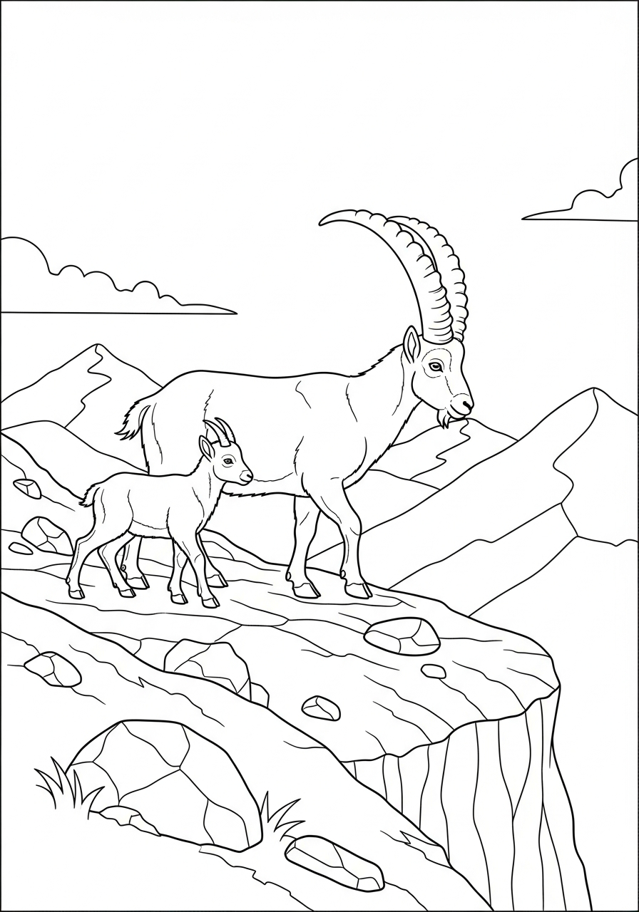 foto Stambecco delle Alpi da colorare 1