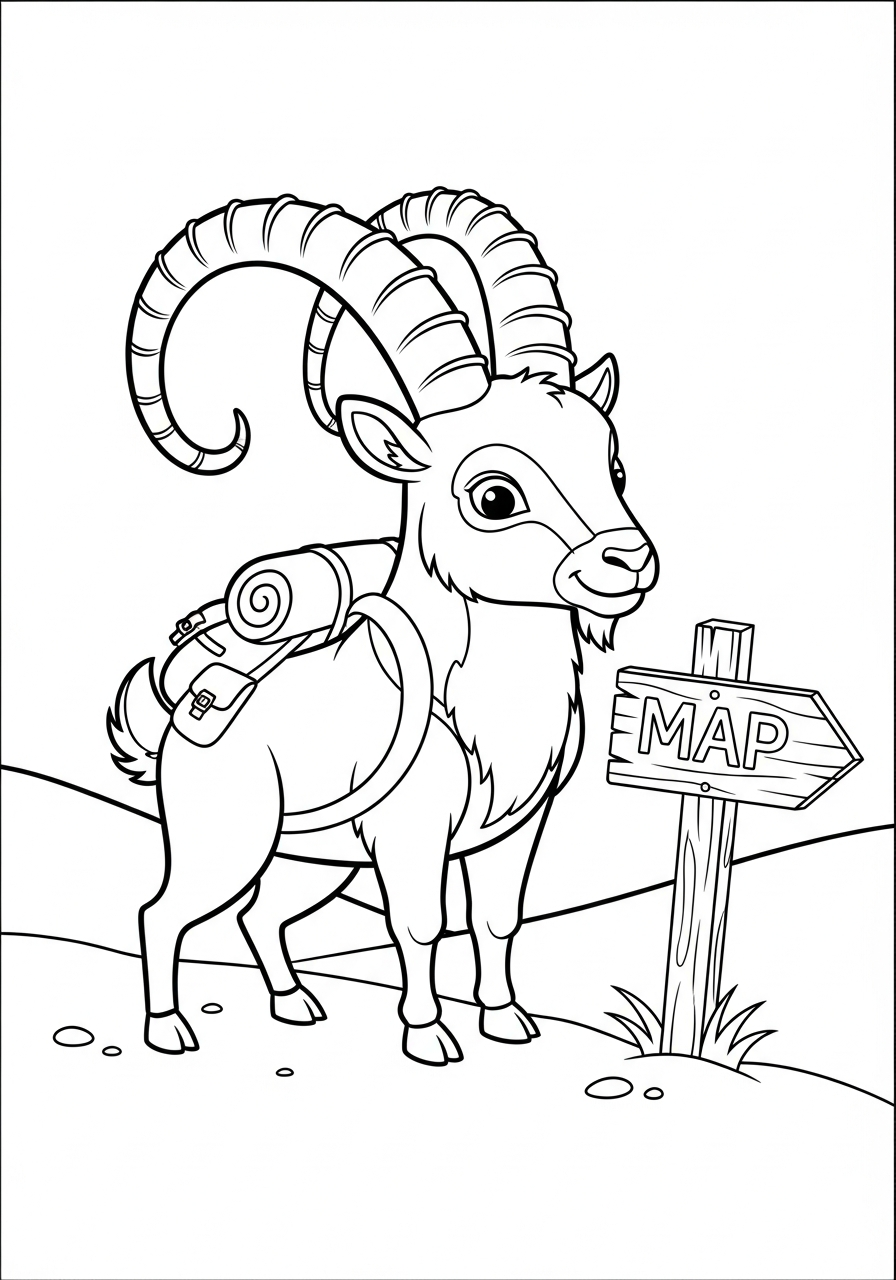 Stambecco delle Alpi disegni da colorare per bambini maschi