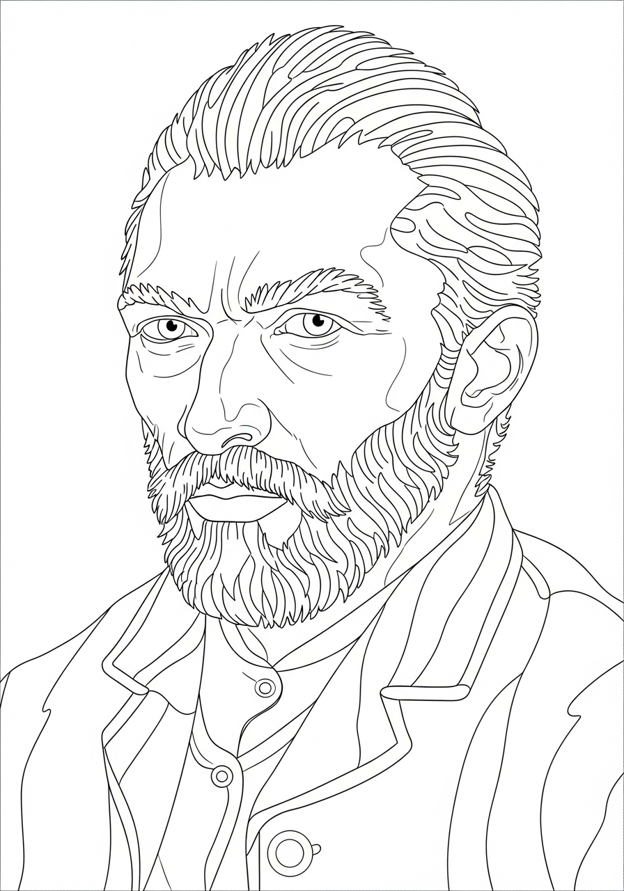 immagini Van Gogh da colorare e stampare 1