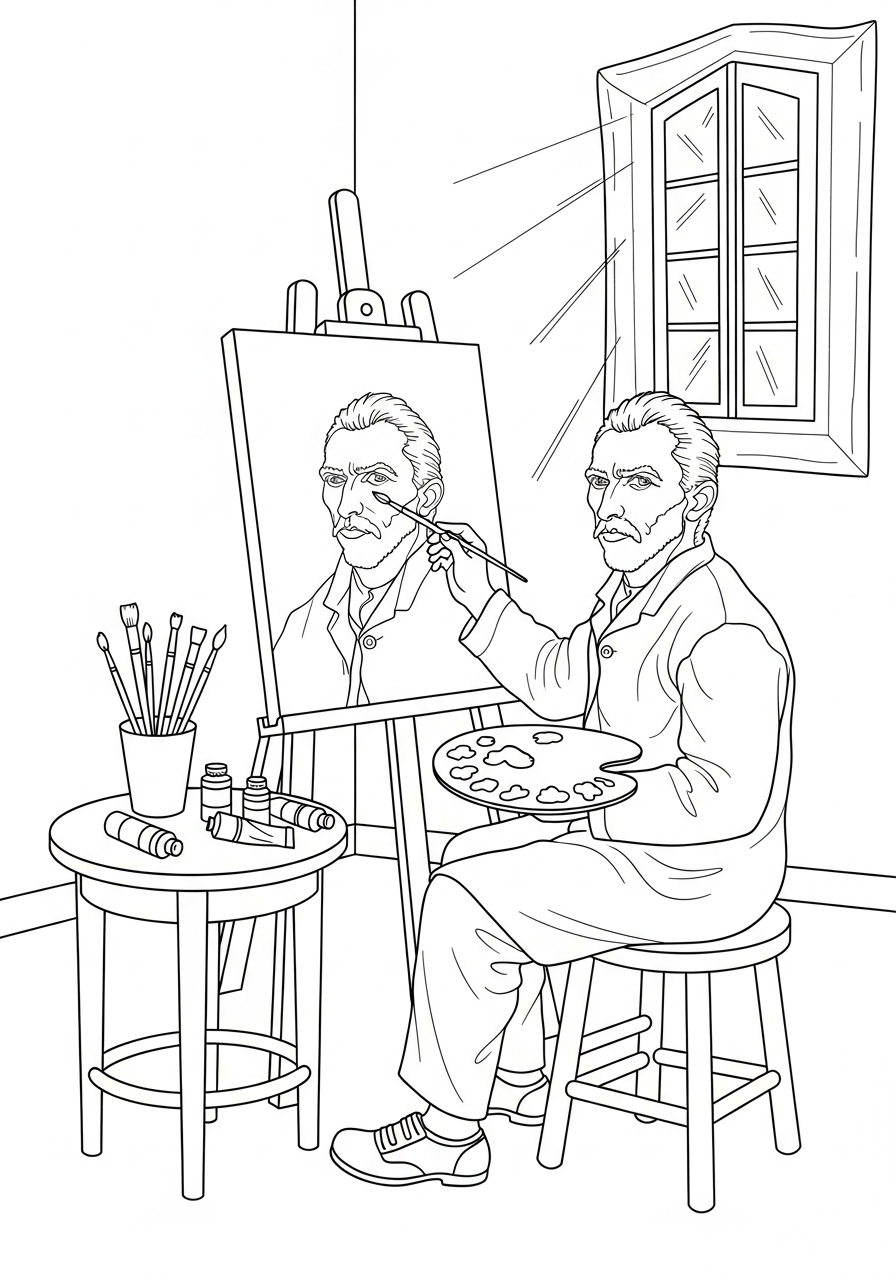 disegni da stampare e colorare Van Gogh