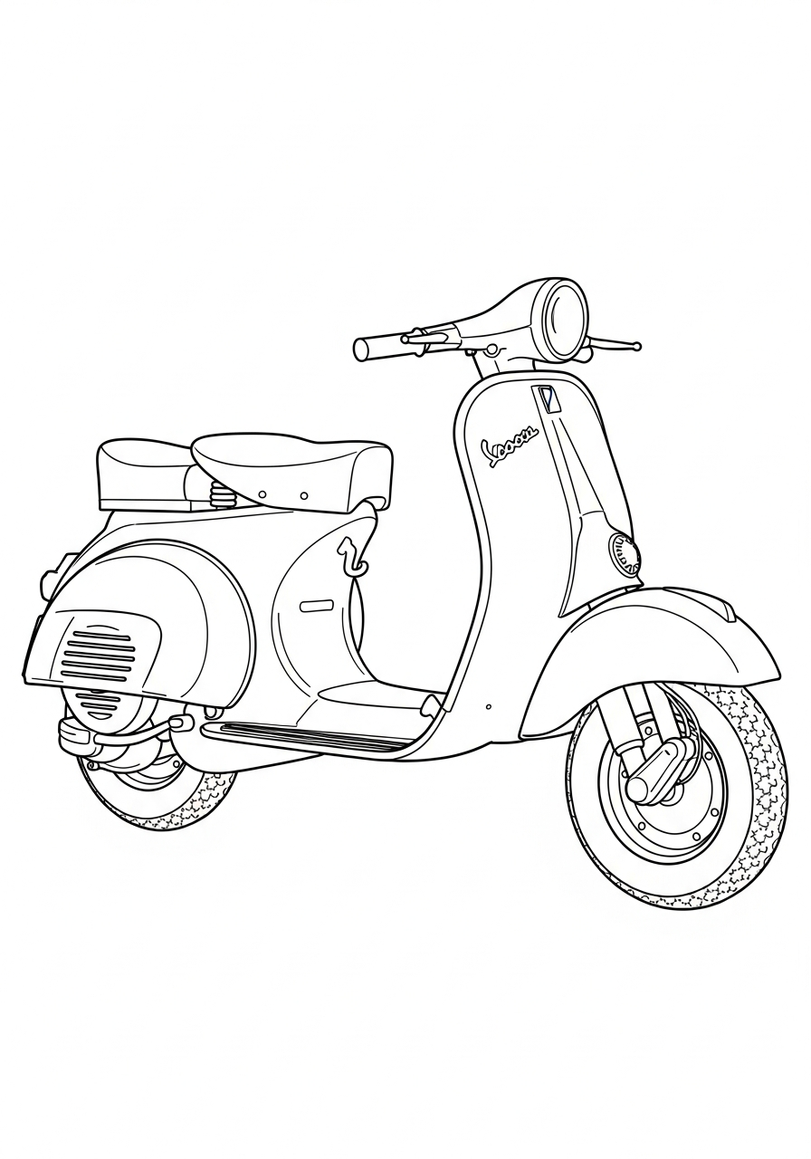 Vespa disegno da colorare facile 1