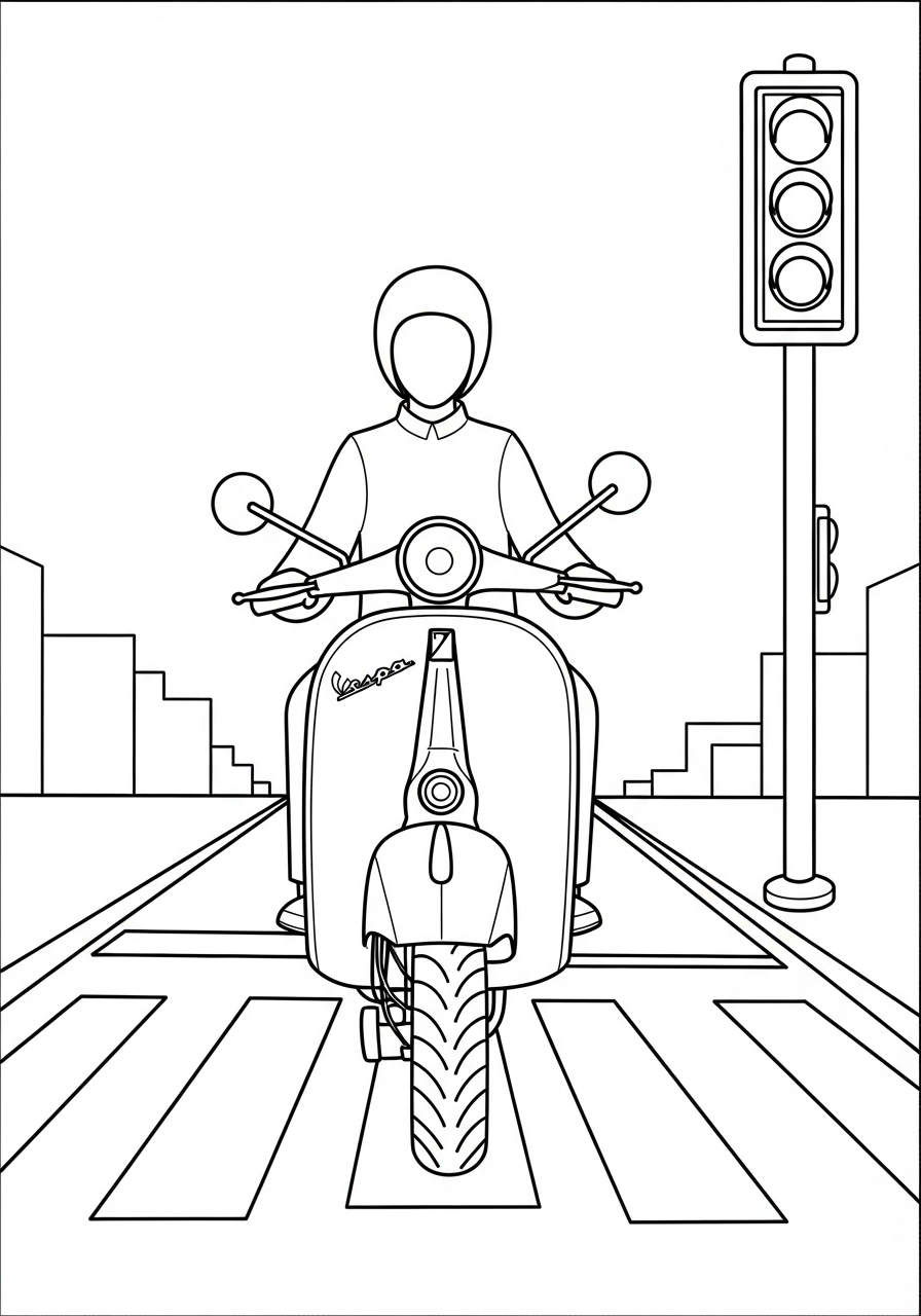 Vespa da stampare e colorare per bambini