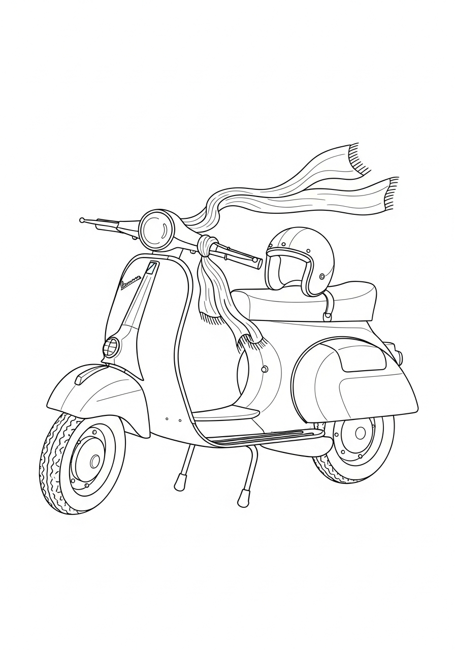 disegno Vespa da colorare per bambini 1